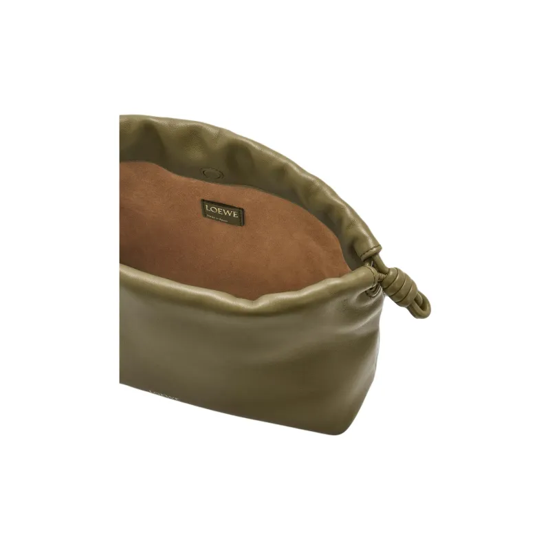 LOEWE Flamenco Soft Nappa Sheep Leather One Shoulder Crossbody Handheld Bag Women's Khaki Green-7