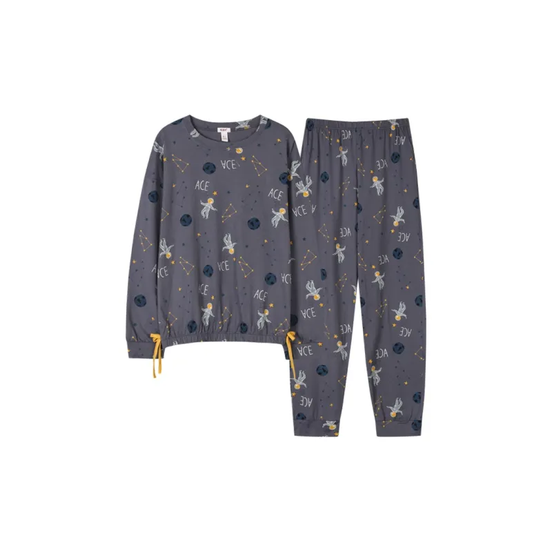 H YXIANG Pajama Set Women's Iron Gray-0