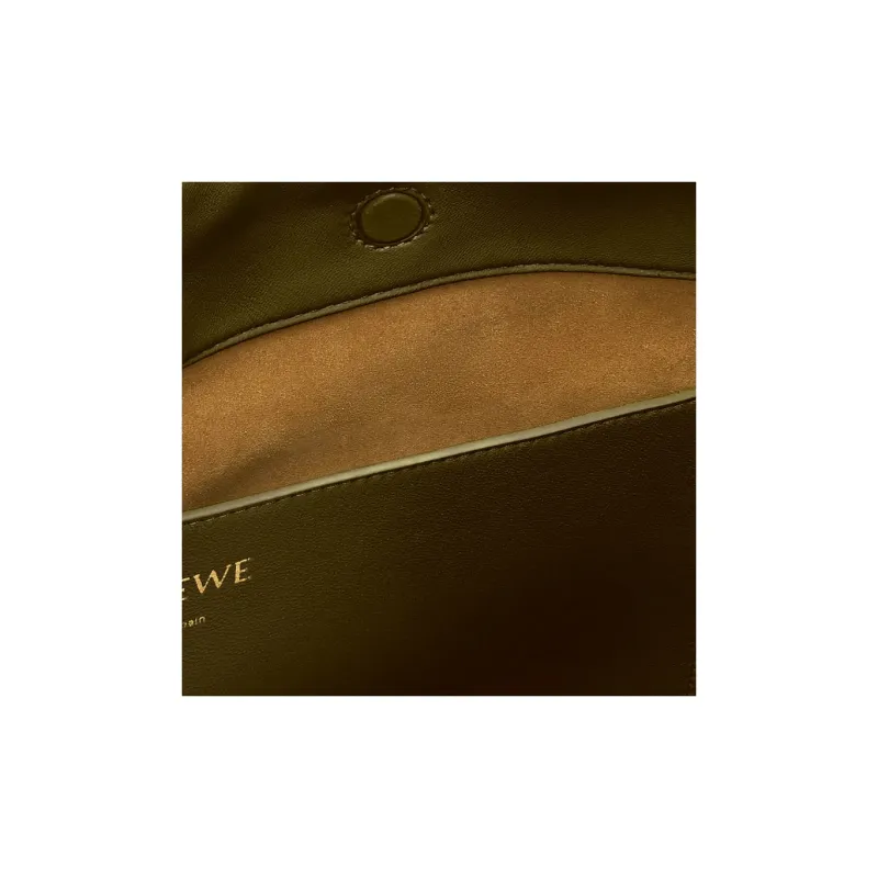 LOEWE Sheepskin Bucket Bag Handbag Shoulder Bag Crossbody Bag Women's Dark Khaki Green-7