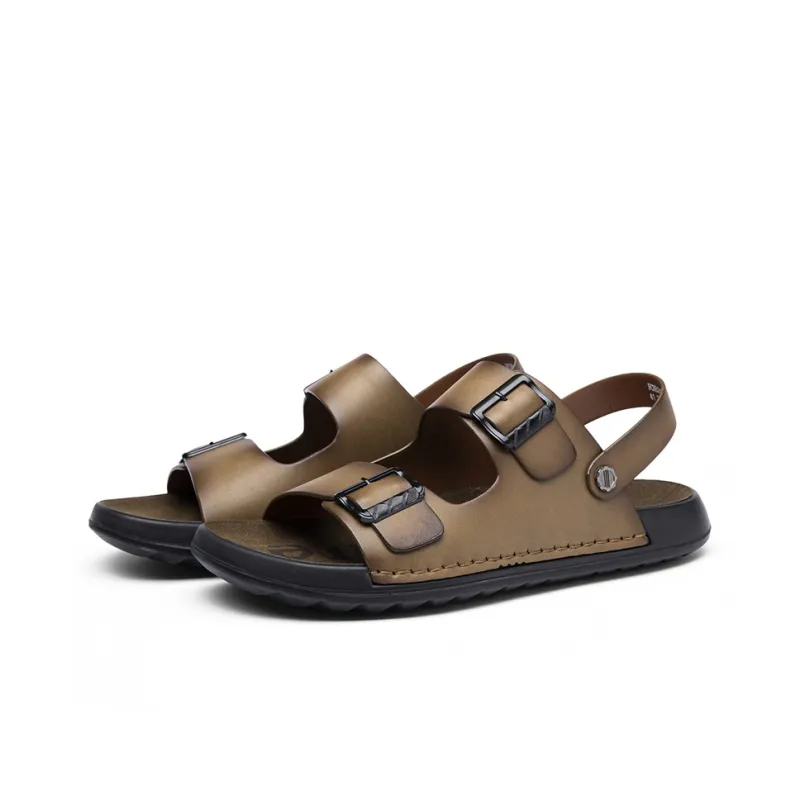 NAVIGARE Beach Sandals Men Black/Khaki-4