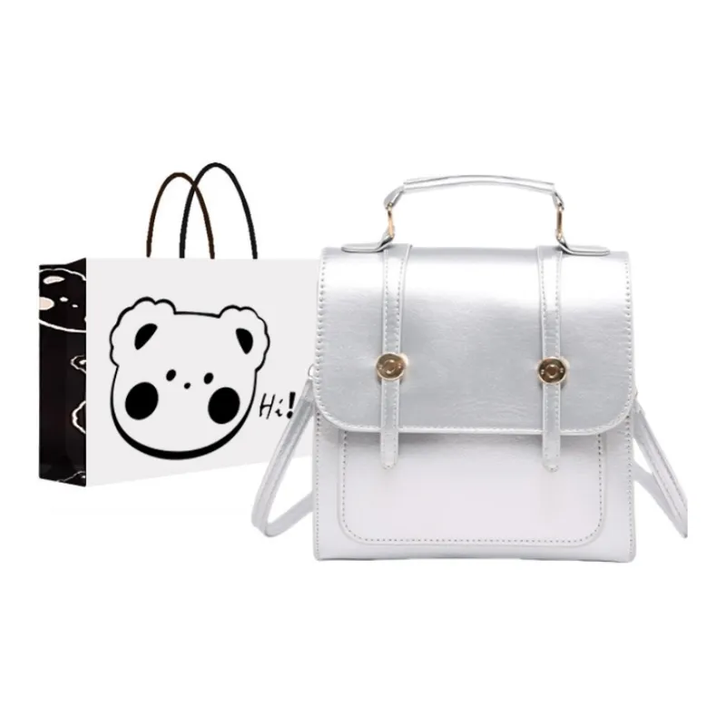 NX DOUGHNUT PU Backpack Regular Women's Black/Silver/Pink/Dark Brown-0