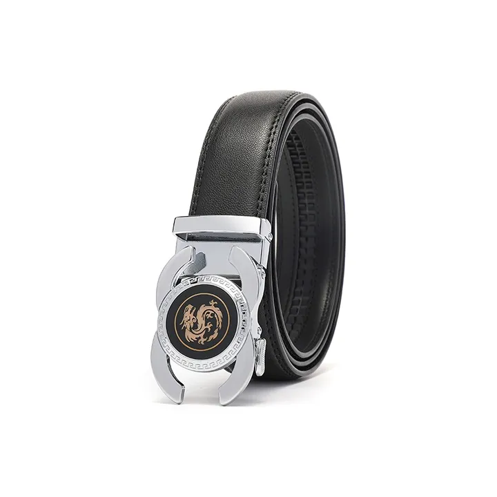 FREE RABBITⅡ Dragon Head Automatic Buckle Soft Comfortable Cow Leather Belts Men's Width 3.5cm-2