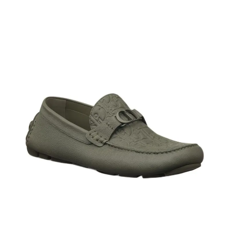 DIOR OBLIQUE Odéon Loafers Men's Green-2