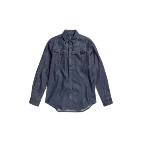 G-STAR RAW Shirts Men Green Cast Indigo Blue