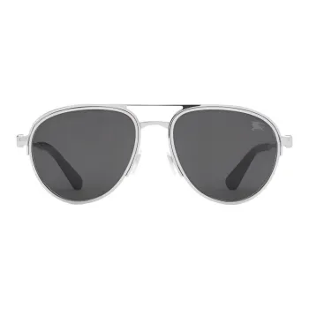 Burberry Metal Aviator Sunglasses Unisex Silver