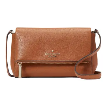 Kate Spade Leila Litchi Grain Leather Shoulder Bag, Crossbody Bag Mini Women's Gingerbread