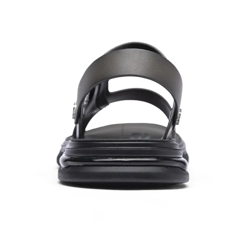 NAVIGARE Beach Sandals Men Black Gray Black Khaki-4