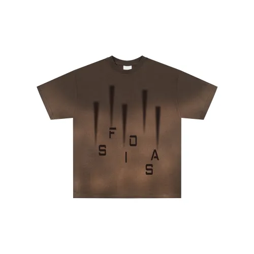 FOASIS T-Shirts Unisex Distressed Gray Brown