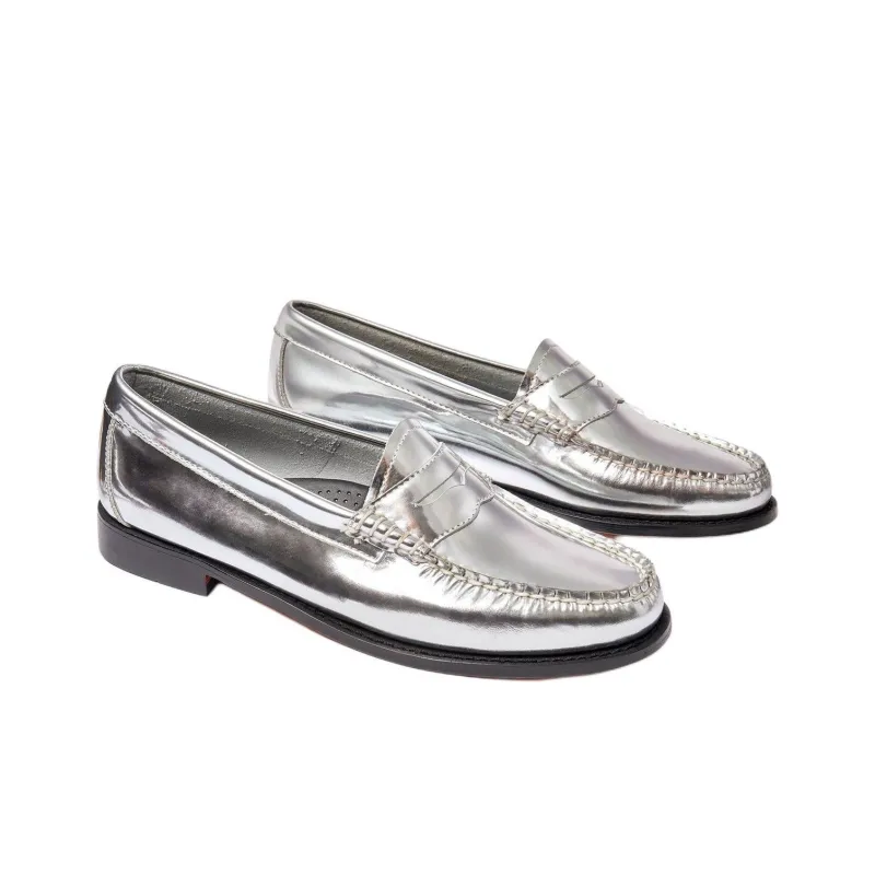 G.H. Bass & Co. Weejuns Penny Loafers Women's Silver-2