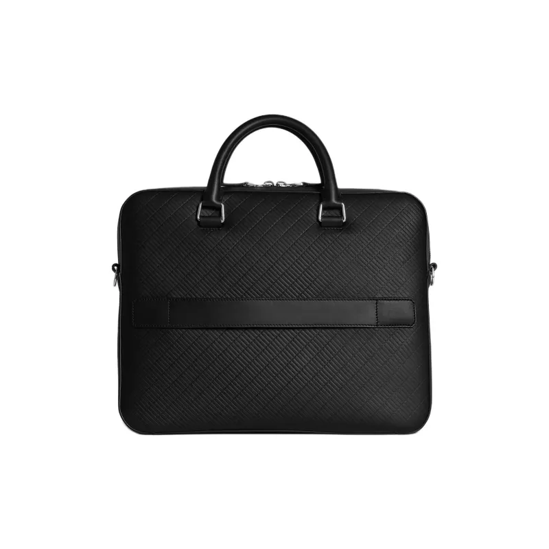 Dunhill Grained Calfskin Portable Briefcases Men's Black-2