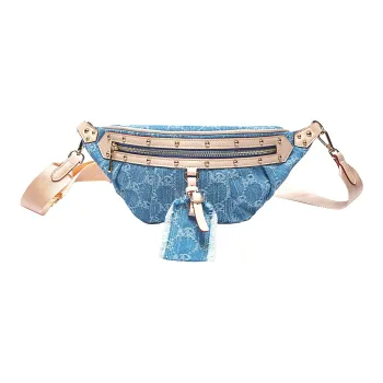 MQ Fabric Casual Commute Crossbody Sling Bag Fanny Pack For Work Unisex Denim
