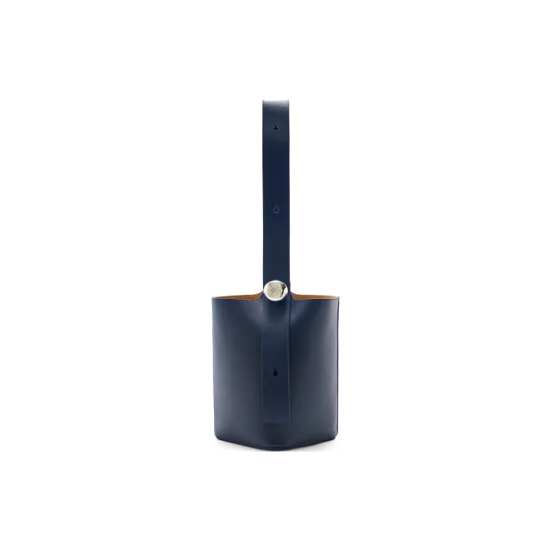 LOEWE Cow Leather Bucket Bags One Shoulder Handbag Crossbody Bag Medium Size Unisex Dark Blue-1