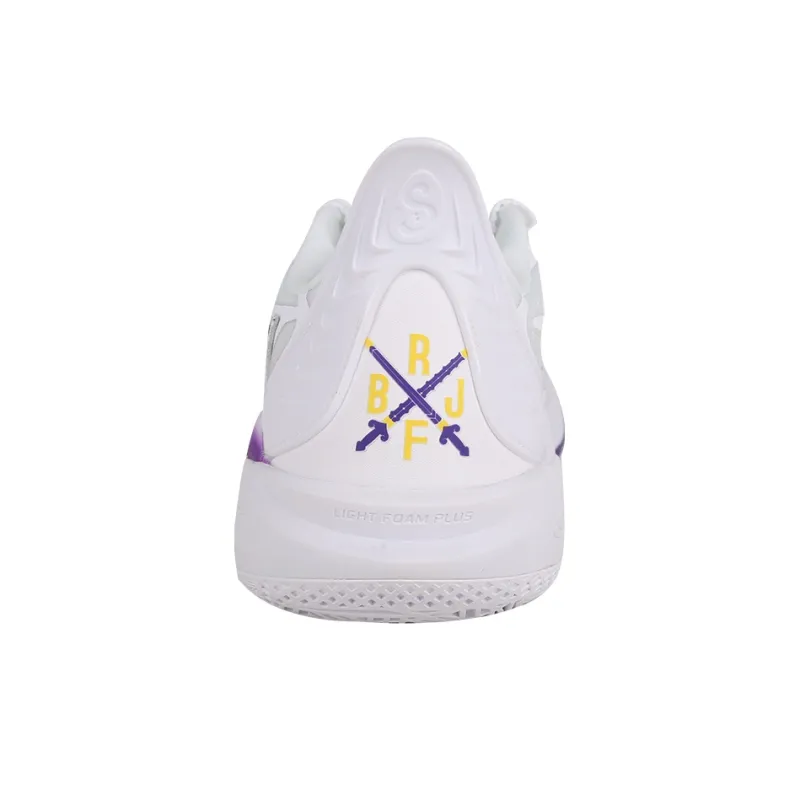 LiNing SONIC 12 PE Version Cushioning Wear Resistant Low Top Basketball Shoes Men's White Purple-4