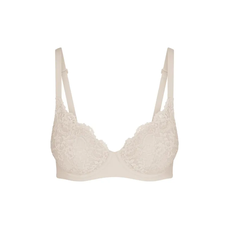 SKIMS FITS EVERYBODY LACE FULL COVERAGE BRA Bra Women's STONE/Stone Color-0