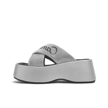 CAMEIDO Slide Slippers Women's Silver