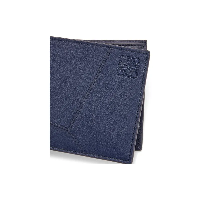 LOEWE Puzzle Cow Leather Wallet Men's Dark Blue-4