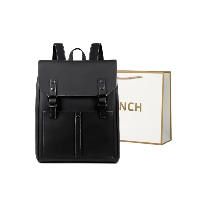 BRINCH Backpacks Black+Shopping Bag-0