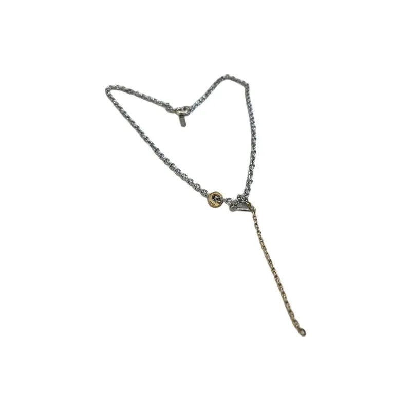 JUSTINE CLENQUET Brass, Palladium Plated Necklaces Women's Silver-1