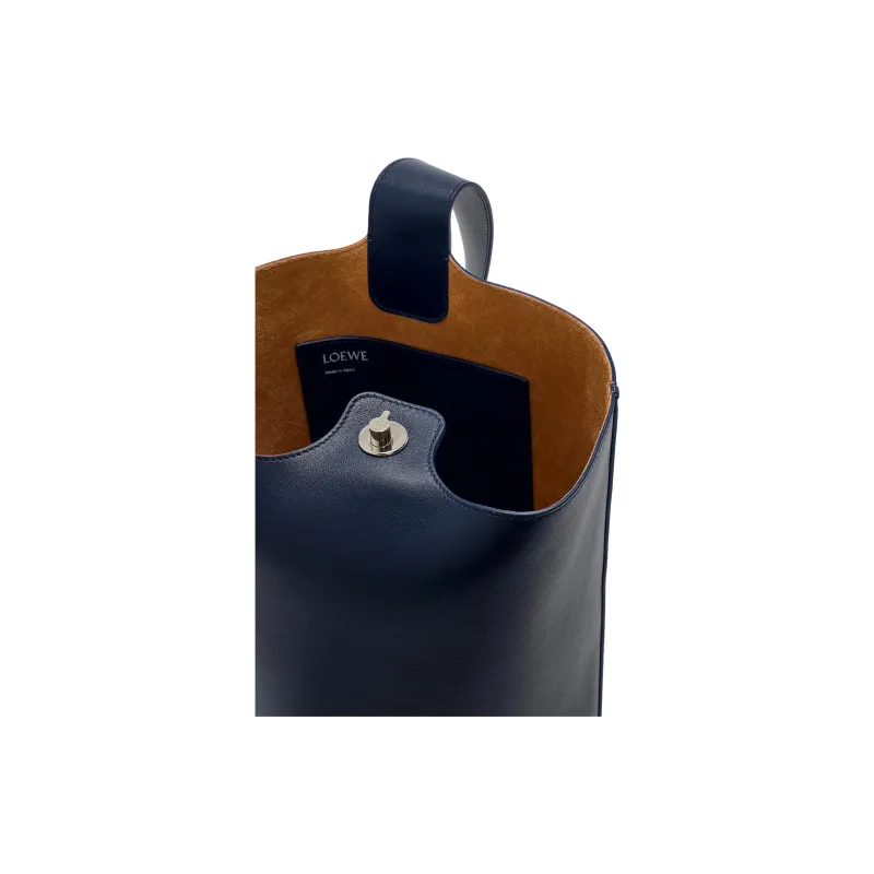 LOEWE Cow Leather Bucket Bags One Shoulder Handbag Crossbody Bag Medium Size Unisex Dark Blue-5