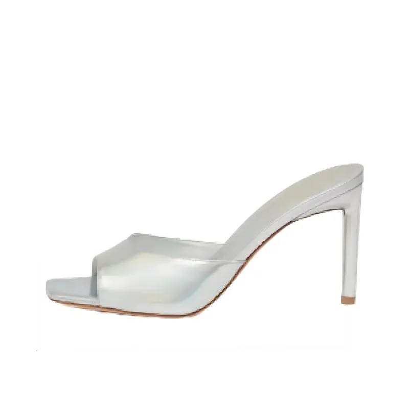 BETTINA VERMILLON Slide Slippers Women's Silver-0