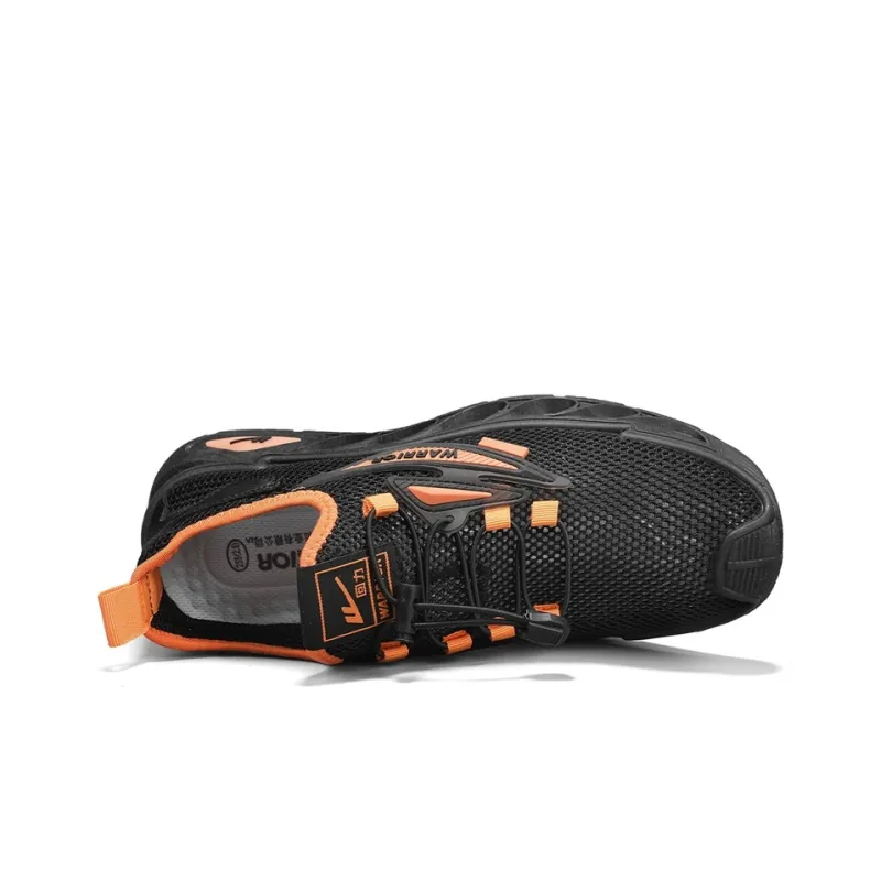 Warrior Wear resistant Lightweight Breathable And Non slip. Low Top Casual Shoes Men's Black Orange-3
