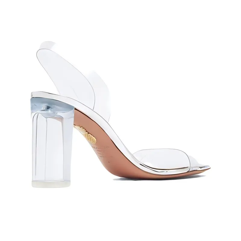 AQUAZZURA So Nude Plexi 105 Mm Block Sandals-3