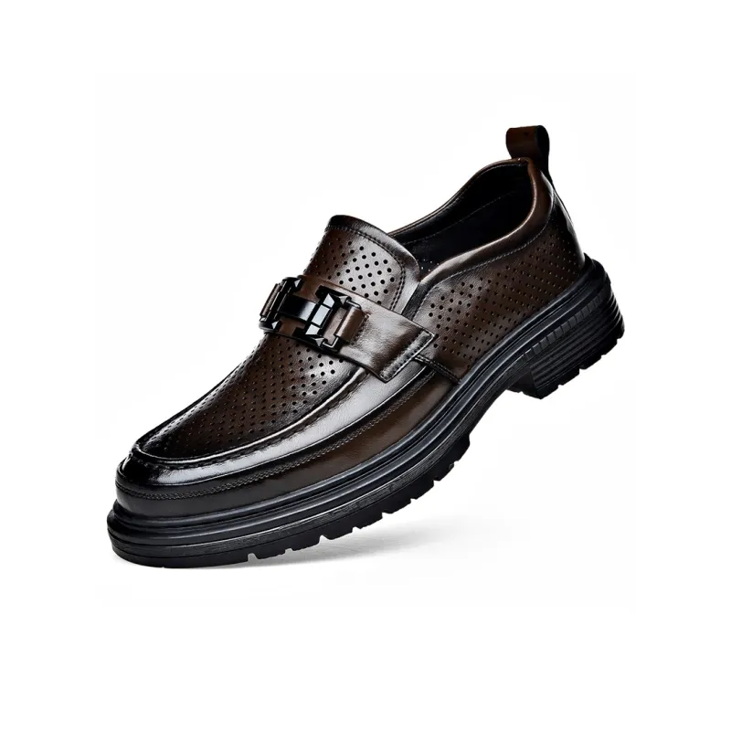 Romon Loafers Men Black Brown-11