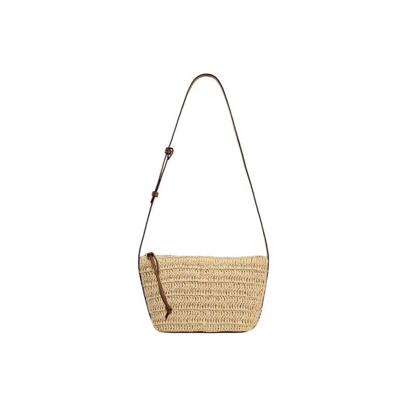 ZARA Cellulose Crossbody Bag Shoulder Bag Women's Dark Brown Yellow-3