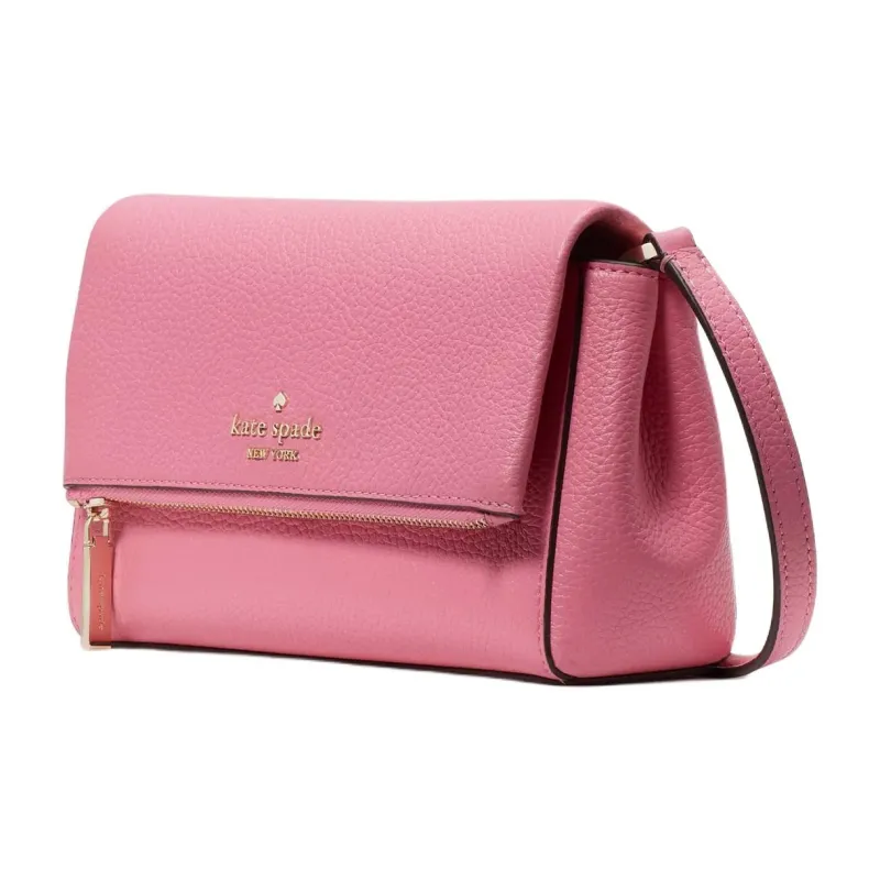 Kate Spade Litchi Grain Leather Shoulder Bag, Crossbody Bag Mini Women's Floral Pink-1