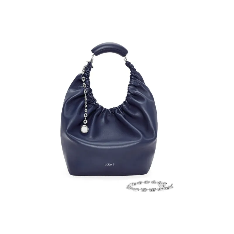 LOEWE Nappa Sheep Leather Shoulder Bag Crossbody Bag Handbag Medium Size Women's Dark Blue-1
