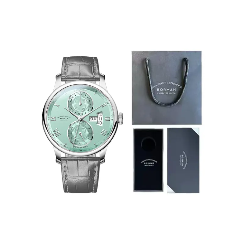 BORMAN Automatic Mechanical Movement Genuine Leather Strap Watch Men's Watches White Dial-4