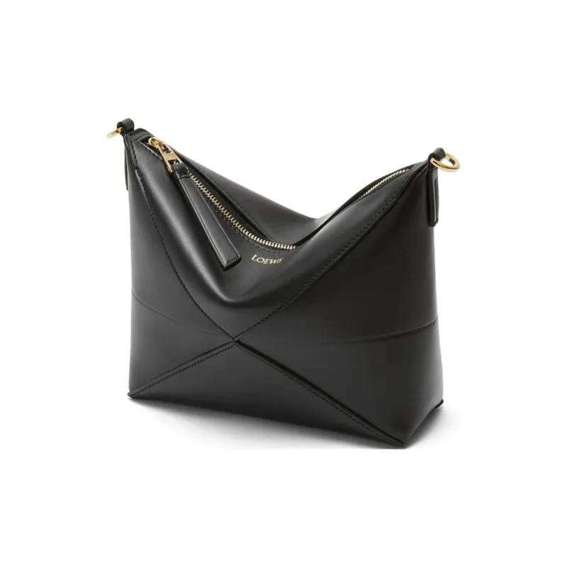 LOEWE Cow Leather Crossbody Handbag Shoulder Bag Women's Black-3