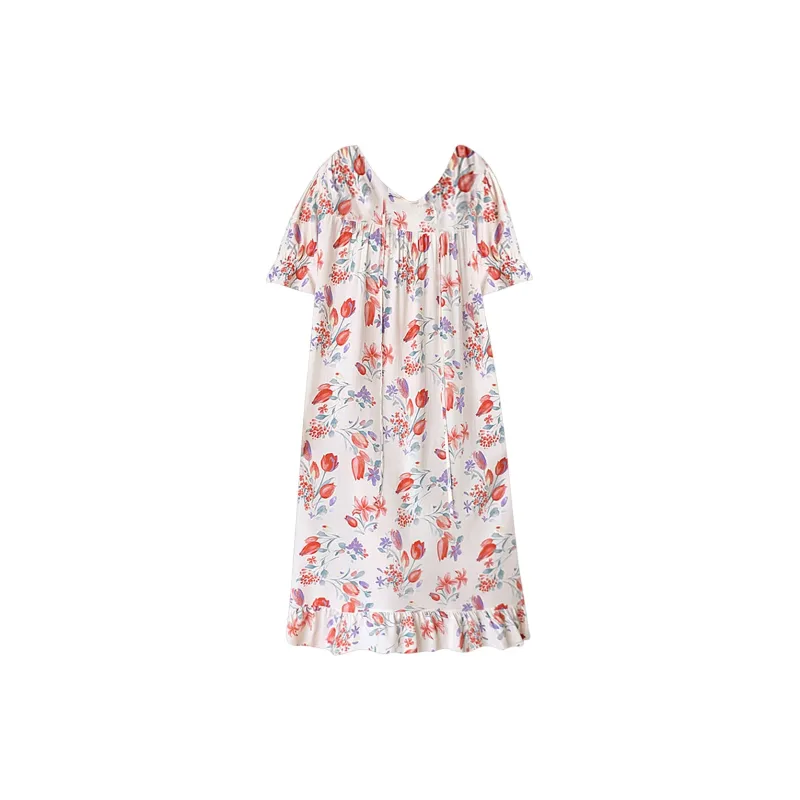 Flowers In Water Nightgown Women's Ecru Rose-0