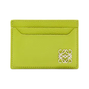 LOEWE Pebbled Cow Leather Card Holder Women's Bright Green