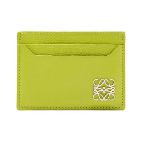 LOEWE Pebbled Cow Leather Card Holder Women's Bright Green