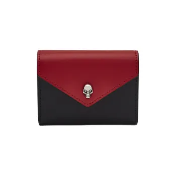 Alexander McQueen Leather Paper Card Holder Storage Bag Men's Black & Red
