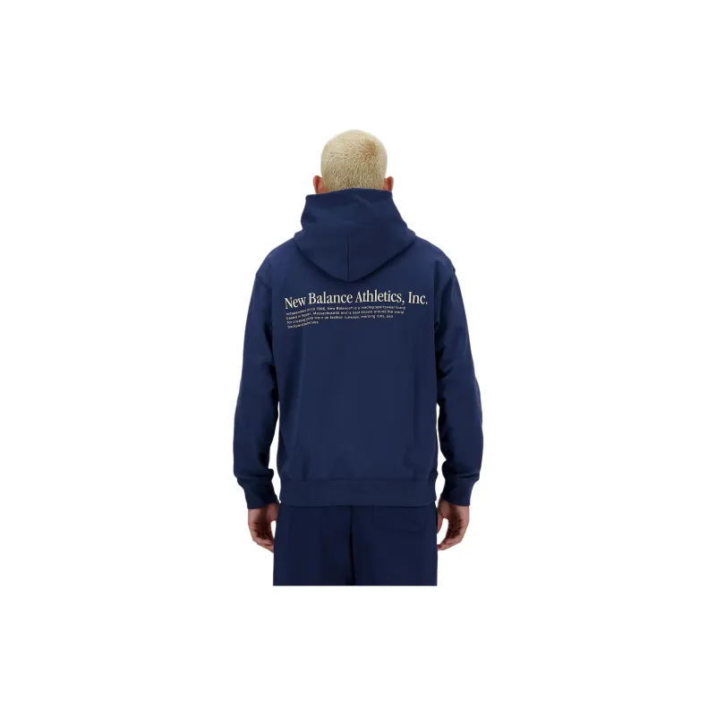 New Balance Athletics Embroidered Hoodie Sweatshirt Men's Marine Blue-1