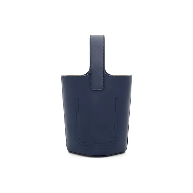 LOEWE Bucket Series Soft Cow Leather Bucket Bags Shoulder Bag Crossbody Bag Handbag Mini Women's Dark Blue-3