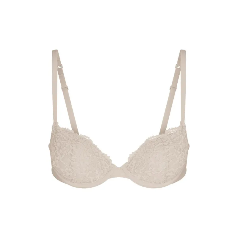 SKIMS FITS EVERYBODY LACE PUSH-UP BRA Bra Women's STONE/Stone Color-0
