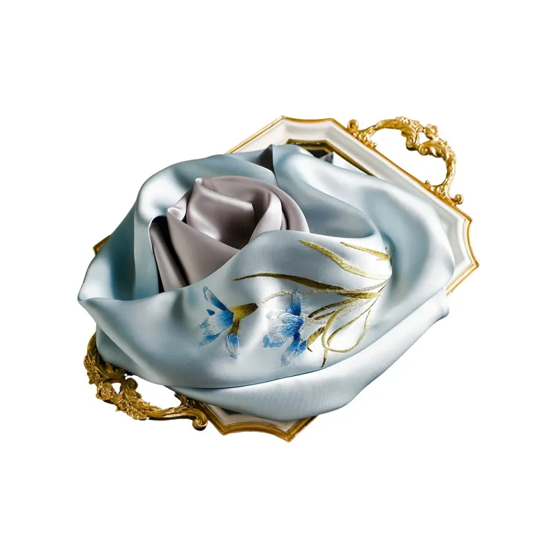Hang Silk Road Mulberry Silk Silk Scarves Women's Gold-1