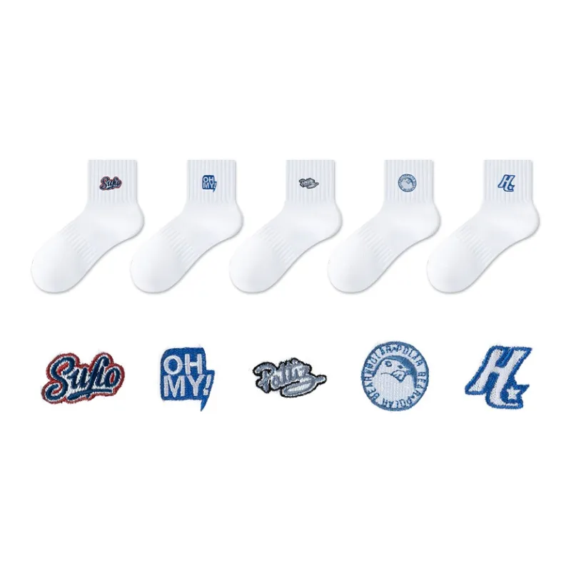 MIIOW Mid Calf Socks Unisex 5 Pack-12