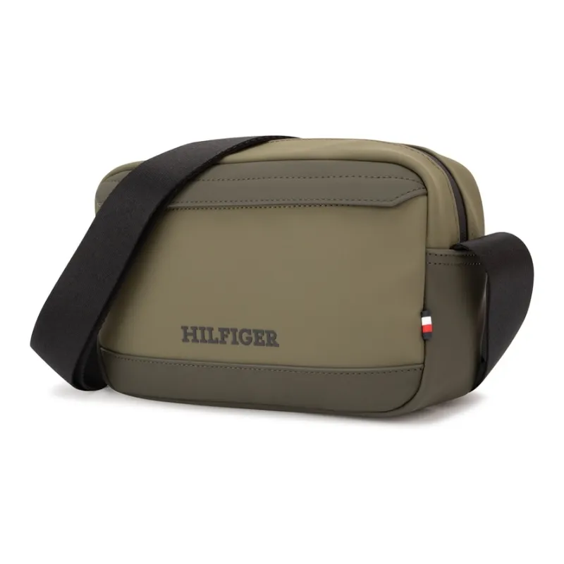 Tommy Hilfiger Artificial Leather Camera Bag Medium Size Men's Brown Green-1