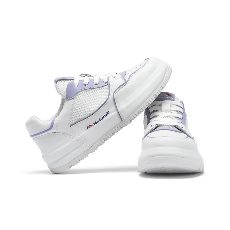 Kolumb Abrasion Resistant, Lightweight, Breathable, Waterproof Low Top Skateboard Shoes Women's White-17