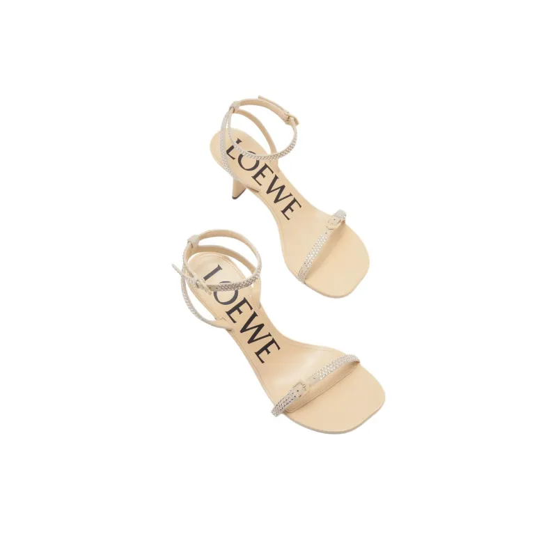 LOEWE Petal One Strap Sandals 9cm Women's Beige-3