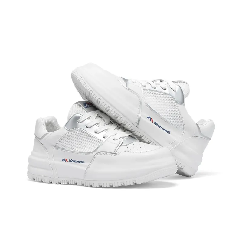 Kolumb Abrasion Resistant, Lightweight, Breathable, Waterproof Low Top Skateboard Shoes Women's White-13