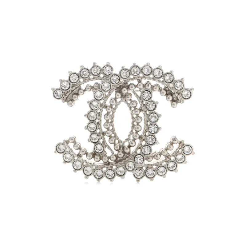 CHANEL Crystal Brooches Women's Silver-0