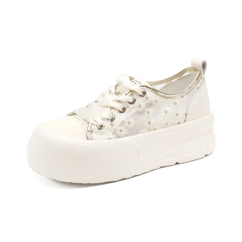 D:FUSE SCANDINAVIA White Sneakers Low-Top Skateboard Shoes Women's-6