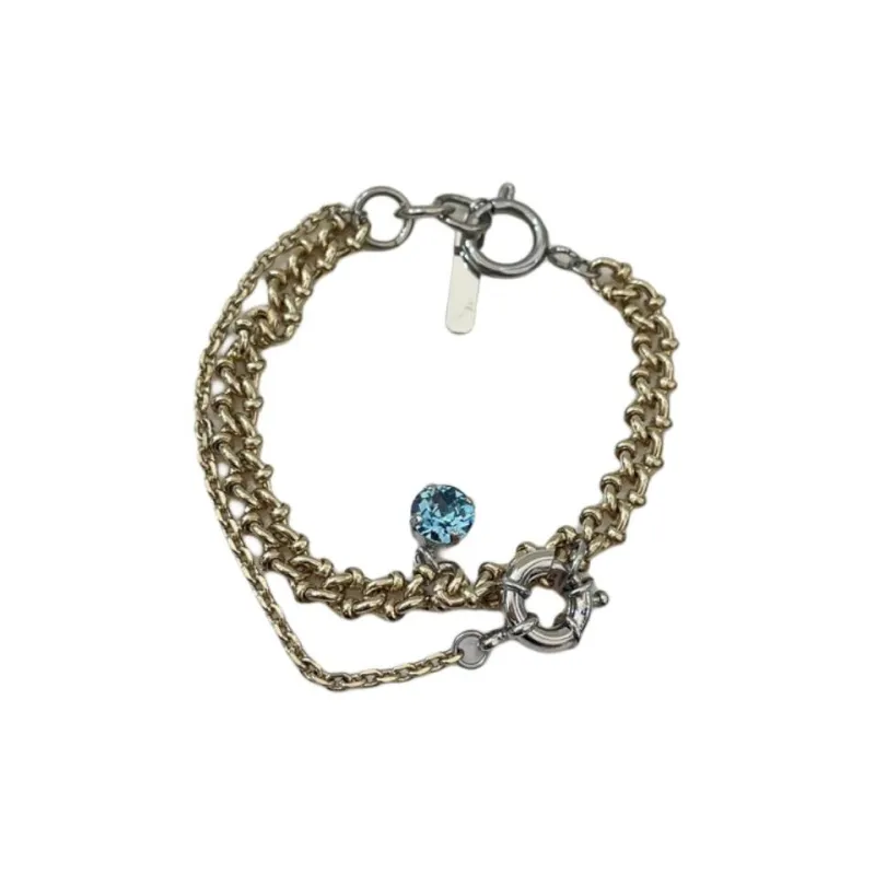 JUSTINE CLENQUET Brass, Gold Plated, Artificial Crystal Bracelets Women's Gold-0