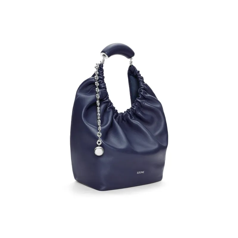 LOEWE Nappa Sheep Leather Shoulder Bag Crossbody Bag Handbag Medium Size Women's Dark Blue-3
