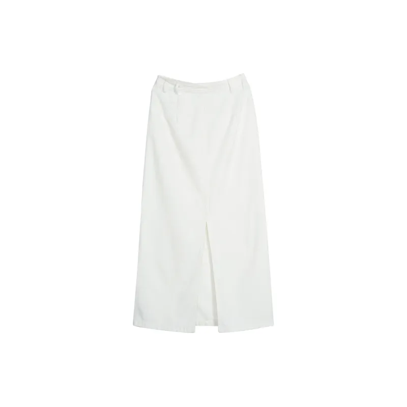 A21 Casual Long Skirts Women's Ecru-1